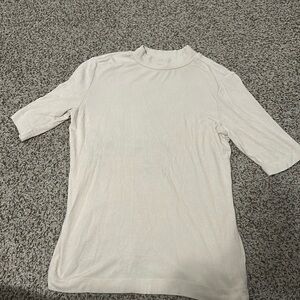 Cream ribbed turtleneck